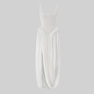 Sierra Darien Sculptural Skirt with side slit Maxi Dress